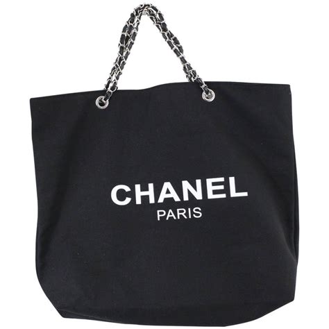 chanel vip canvas tote|Chanel canvas tote shopping bag.